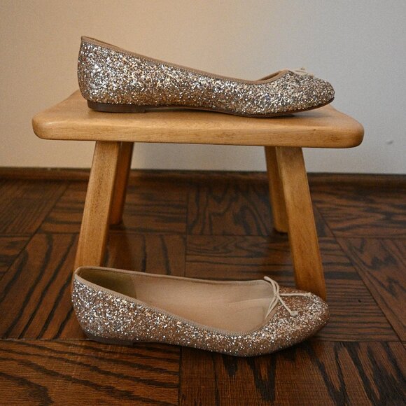 J.Crew Sparkle Flats – Pink Glitter – Size 9M - Picture 3 of 7